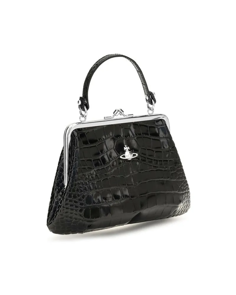Vivienne Westwood Women's Black Calf Leather Bos Taurus Shoulder Bag Black
