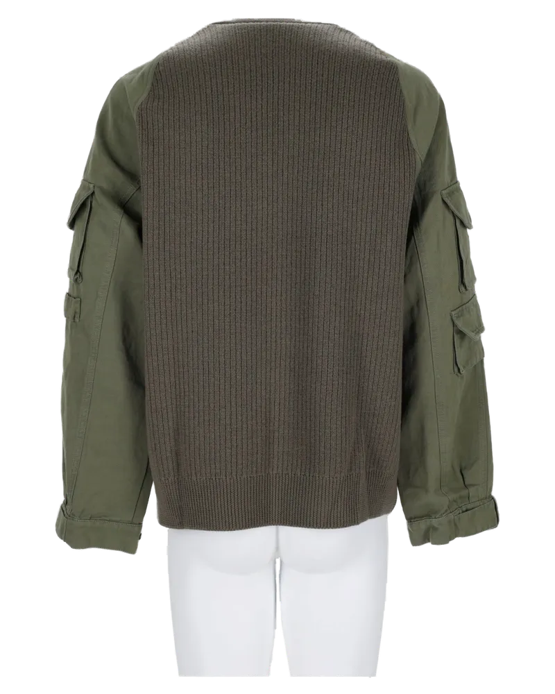 Balmain Cargo Wool Sweater — Green Green