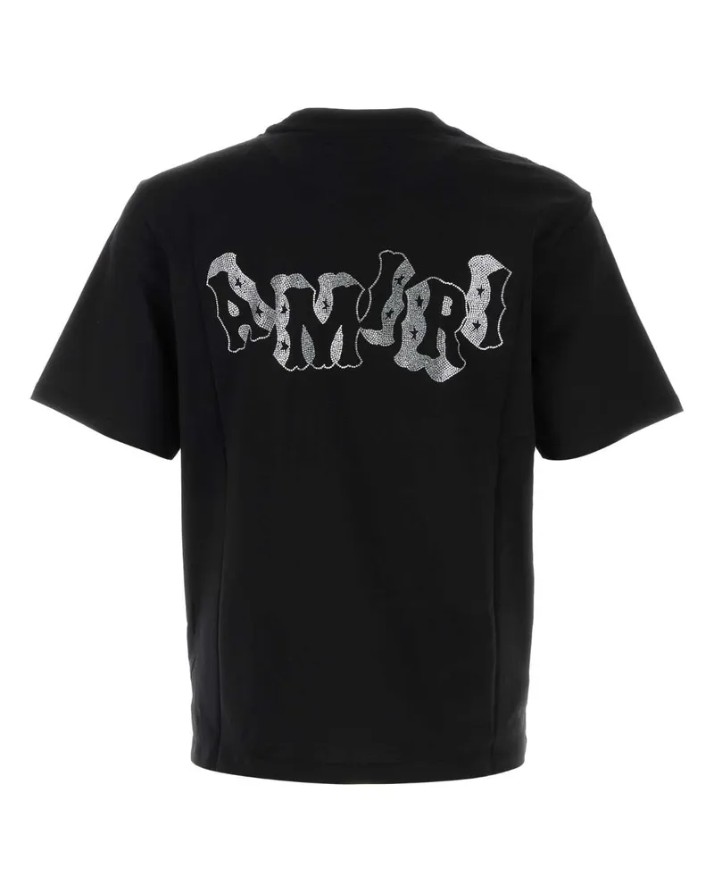 Amiri Logo-Embroidered Cotton T-Shirt — Black Black
