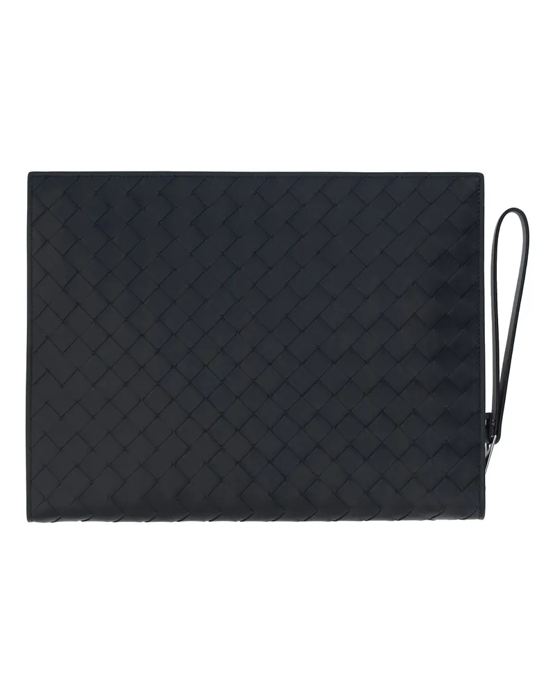 Bottega Veneta Calfskin Leather Clutch — Black Black