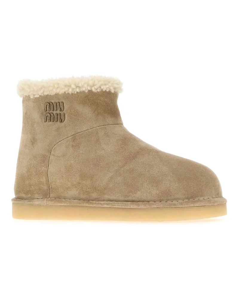 Miu Miu Ankle Boot — Beige Beige