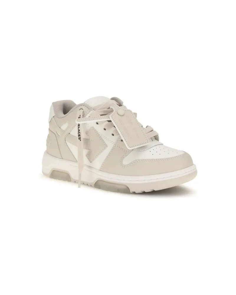 OFF-WHITE Women's Beige Calf Leather Bos Taurus Low Top Sneakers Beige