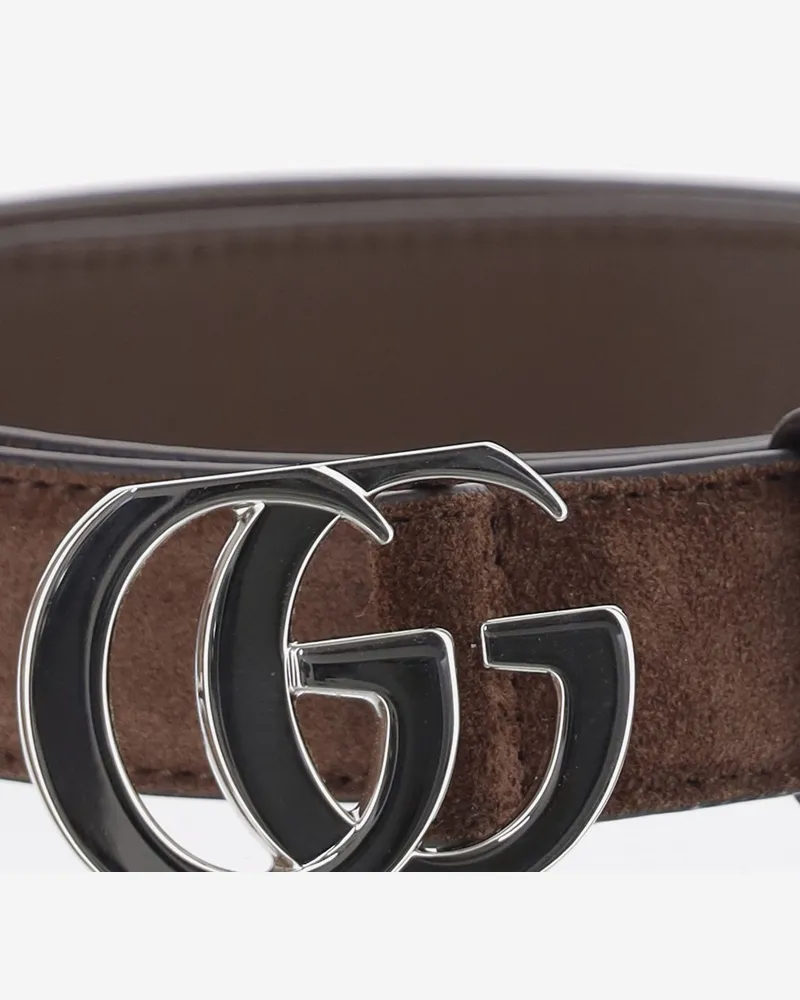 Gucci Suede Belt — Brown Brown