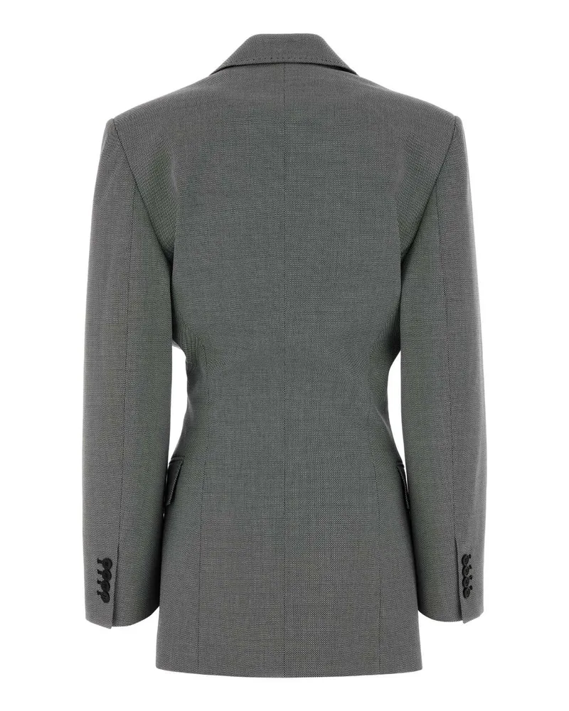 ATTICO Women's Two Stretch Wool Blend Blazer Whiteblack Giacche E Gilet Jacket Gray