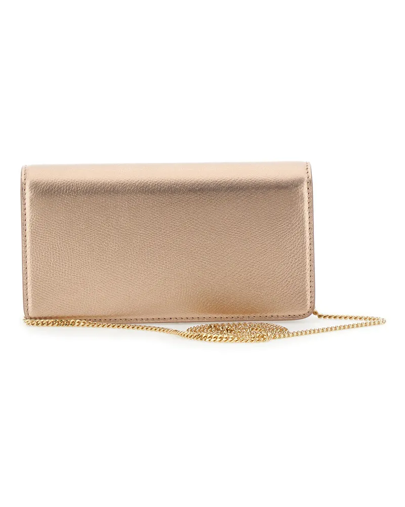 Valentino Garavani Women's Mini Bag Vlogo Metallic Calf Leather Gold