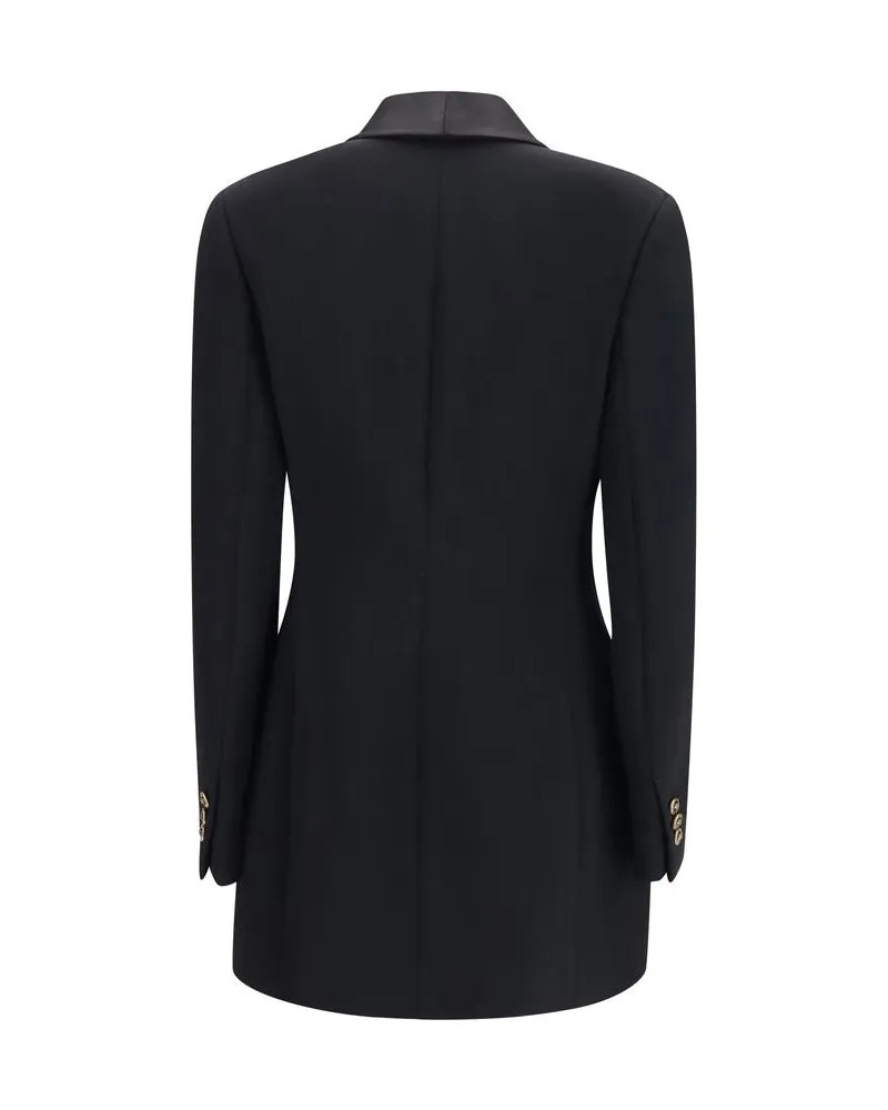 Versace Women's Black Wool Oves Aries Blazer Clothing Black