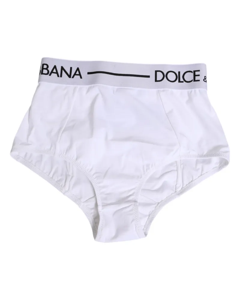 Dolce & Gabbana Women White Nylon Logo Waistband Panty Underwear 25+pa Clothing White