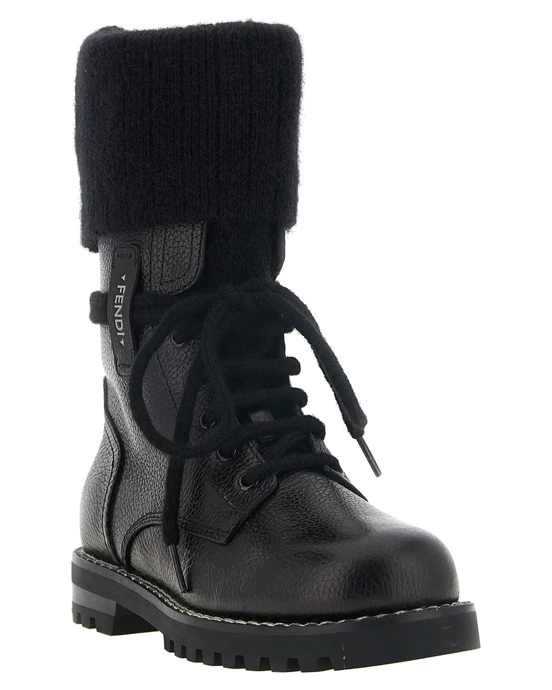 Fendi Commando Ankle Boot — Black Black