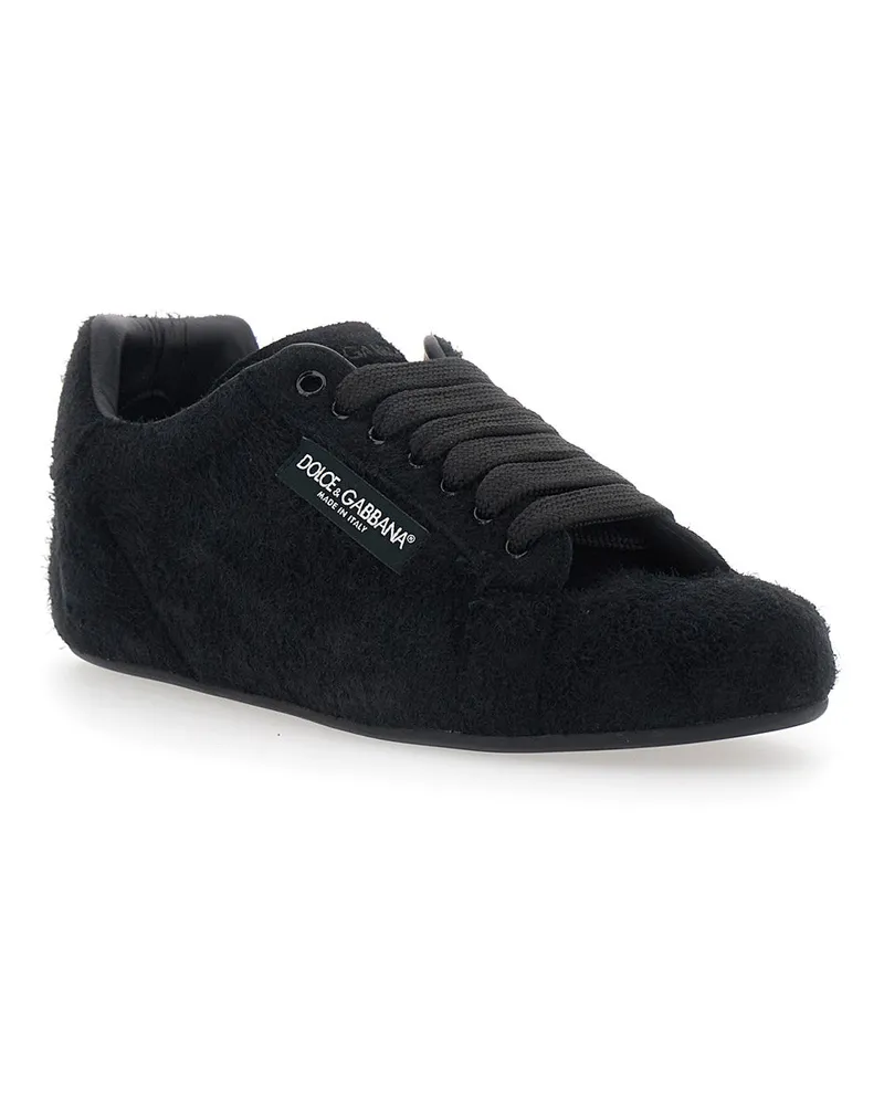 Dolce & Gabbana Men's Sneakers Portofino Black Suede Upper Trainers Black