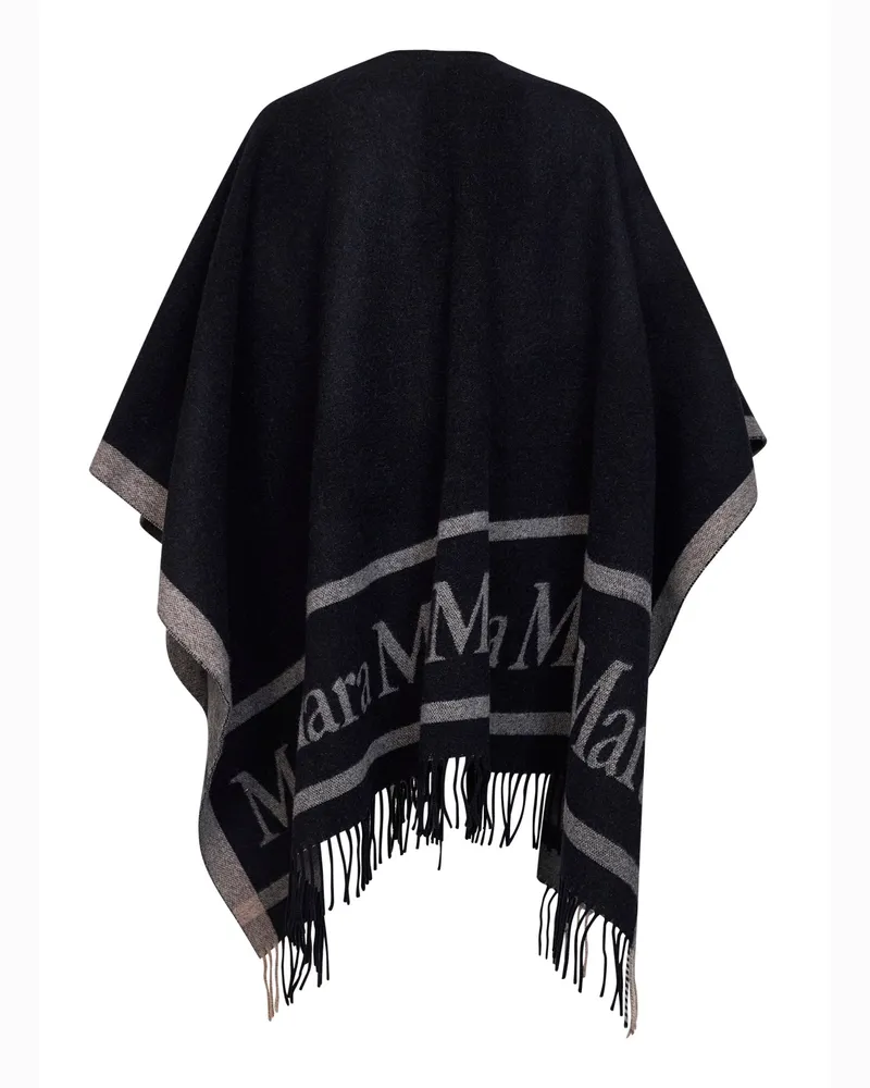 Max Mara Women's Poncho Hilde Blue Wool Capes Jacket Blue