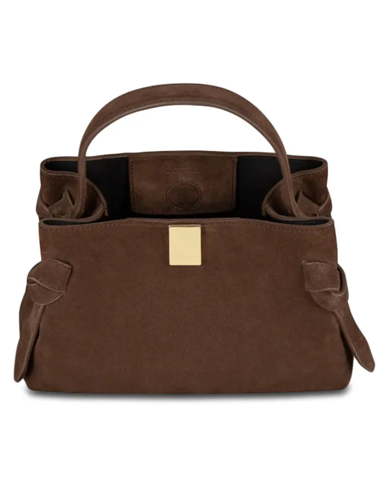 YUZEFI Women's Mini Gyoza Bag Brown Outer: Bovine Leather Handbags Hand Brown