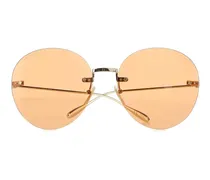 Women's Gold Metal Round Sunglasses