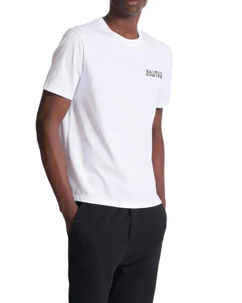 Balmain Men's White Cotton T-Shirt White