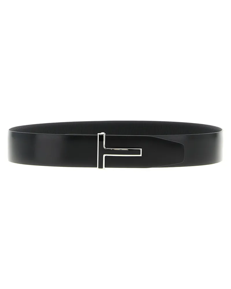 Tom Ford Men's Black Calfskin Regular Belt Black