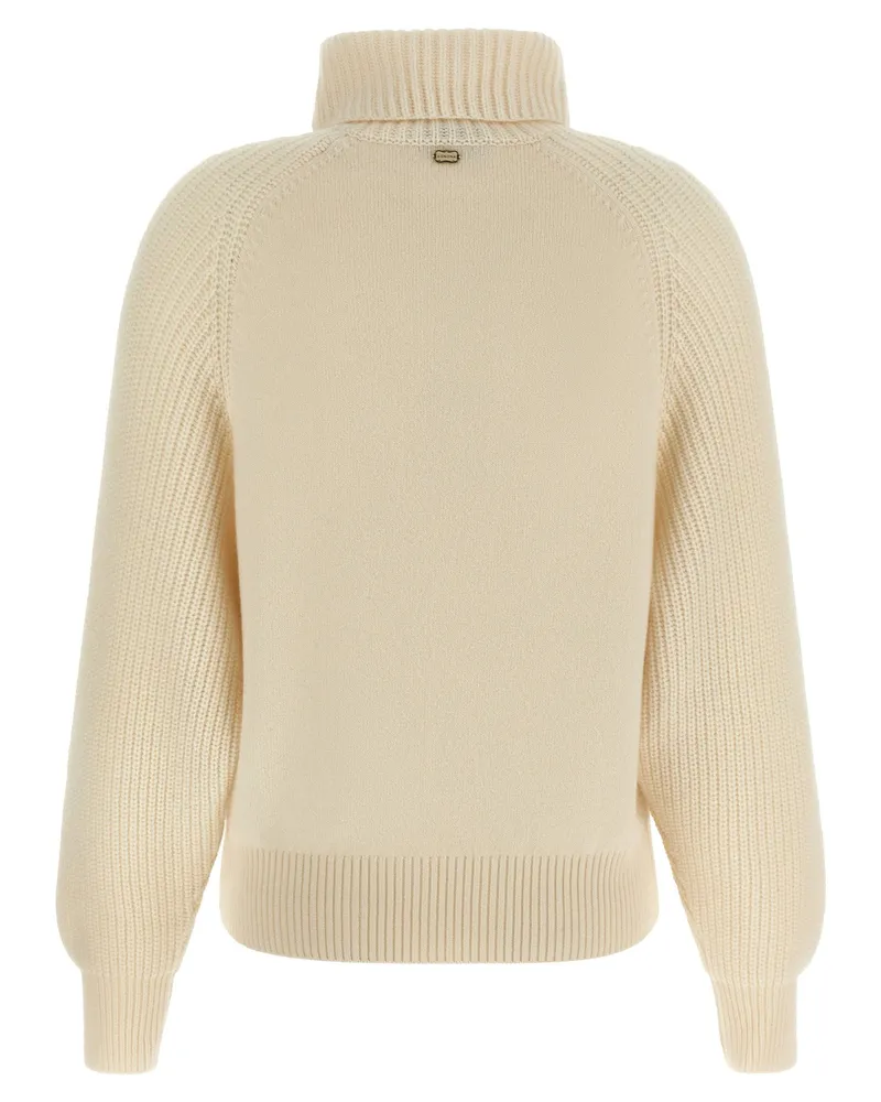 AGNONA High Neck with Side Zip Sweater — Cream Cream