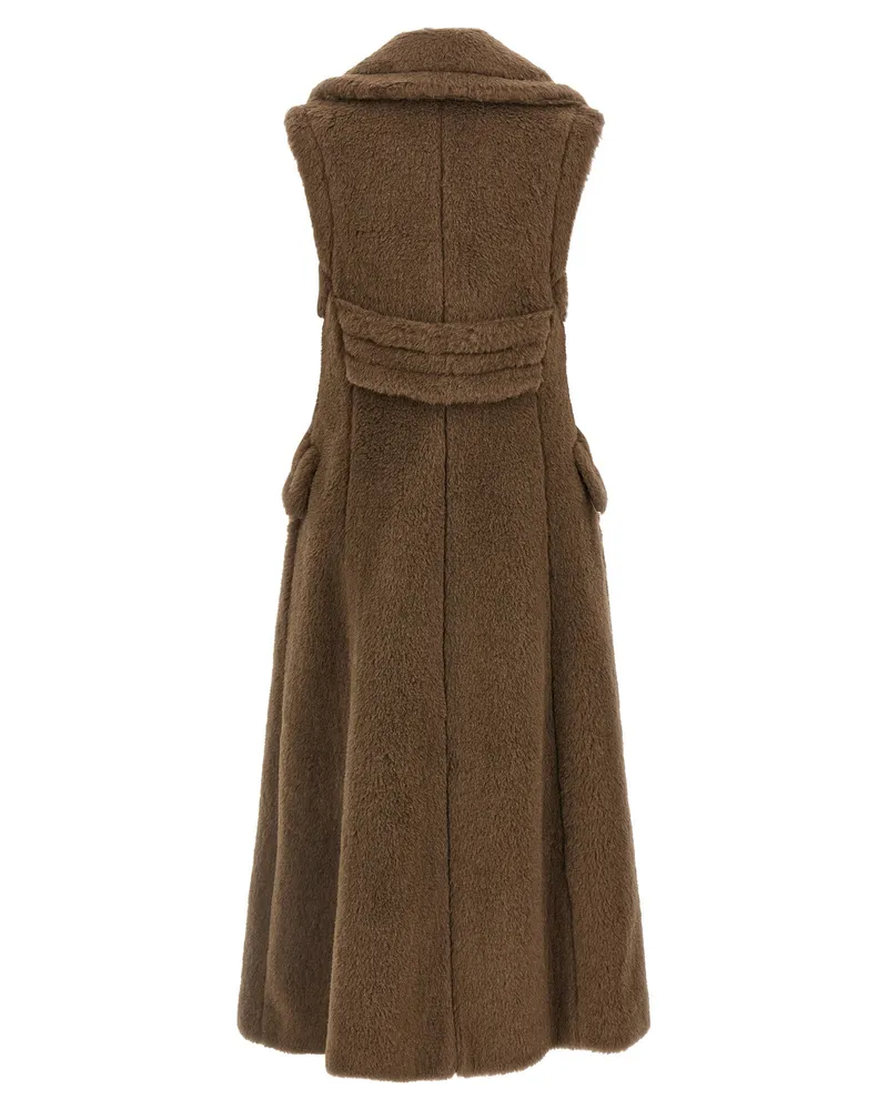 Max Mara Women's Brown Alpaca Leather Coat Clothing Brown