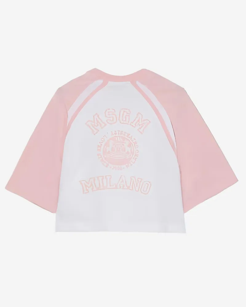 MSGM Logo-Printed Cotton T-Shirt — White White