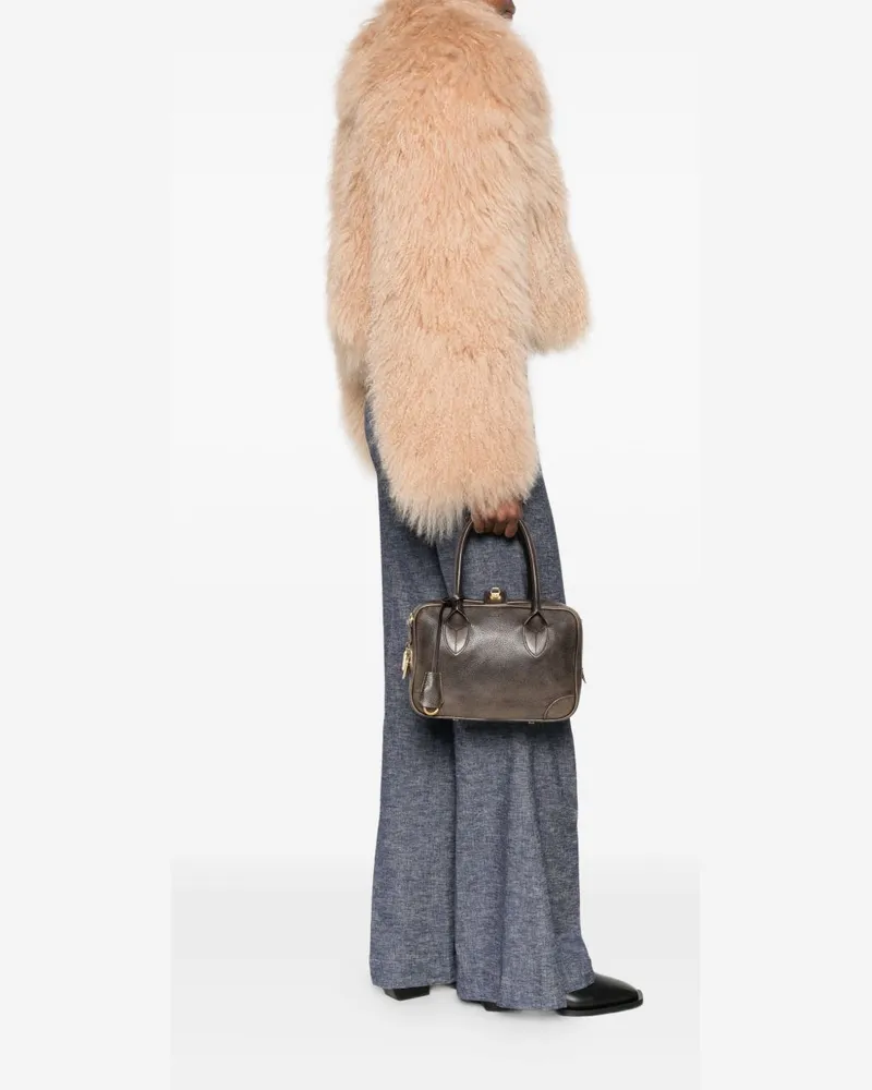 Golden Goose Pebbled Leather Shoulder Bag — Brown Brown