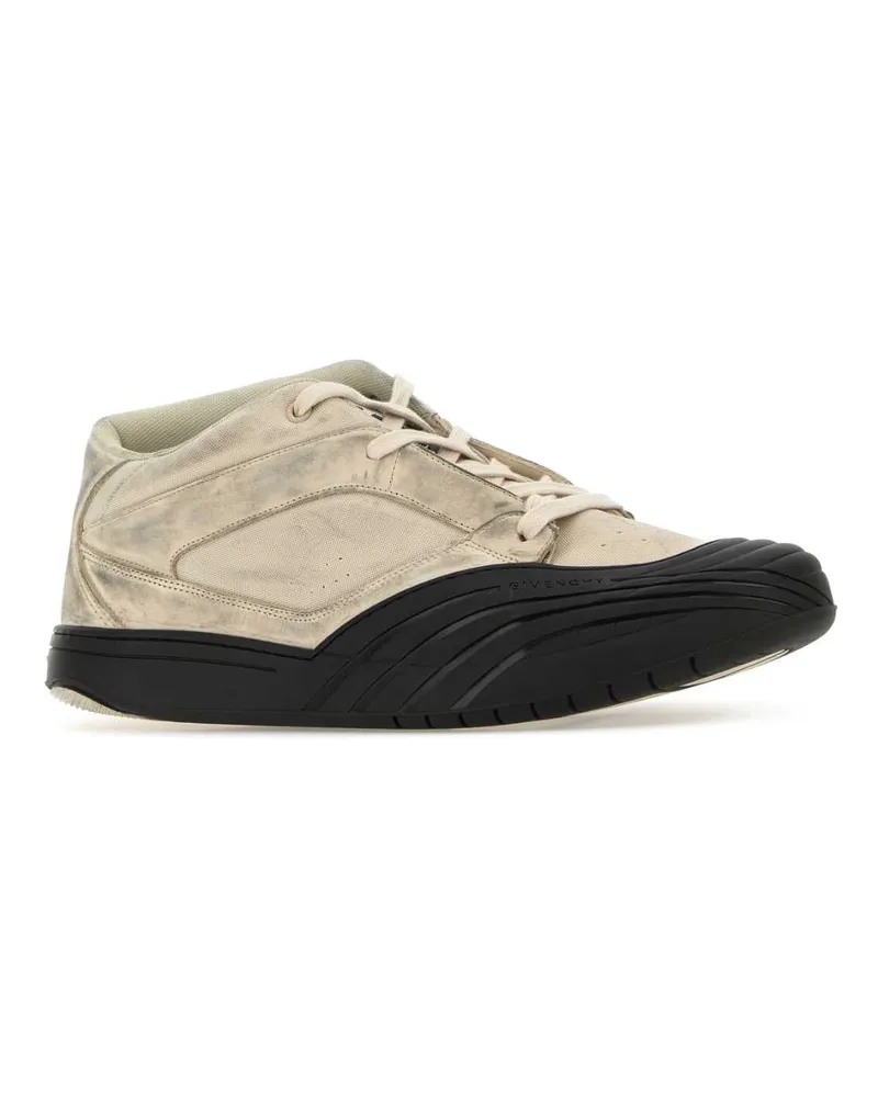 Givenchy Men's Sand Fabric And Leather Skater Sneakers White Beige