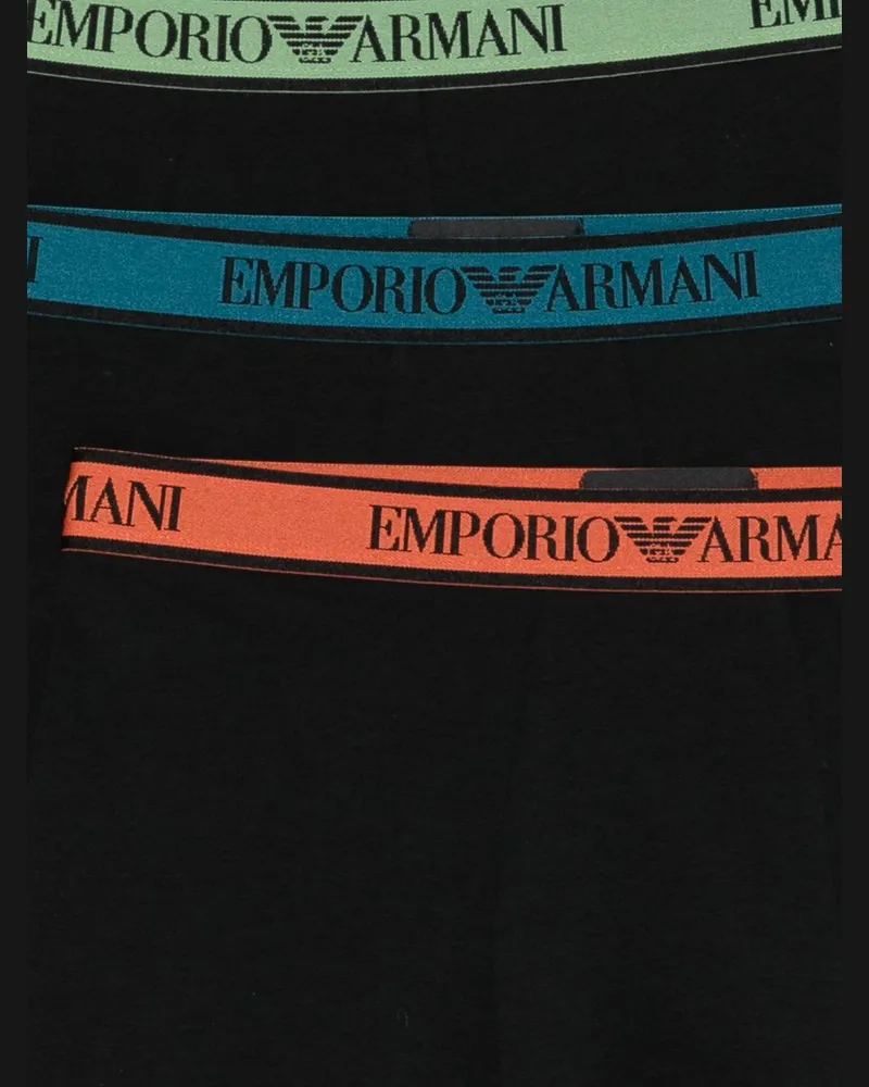 Emporio Armani Logo-Trimmed Boxers — Black Black