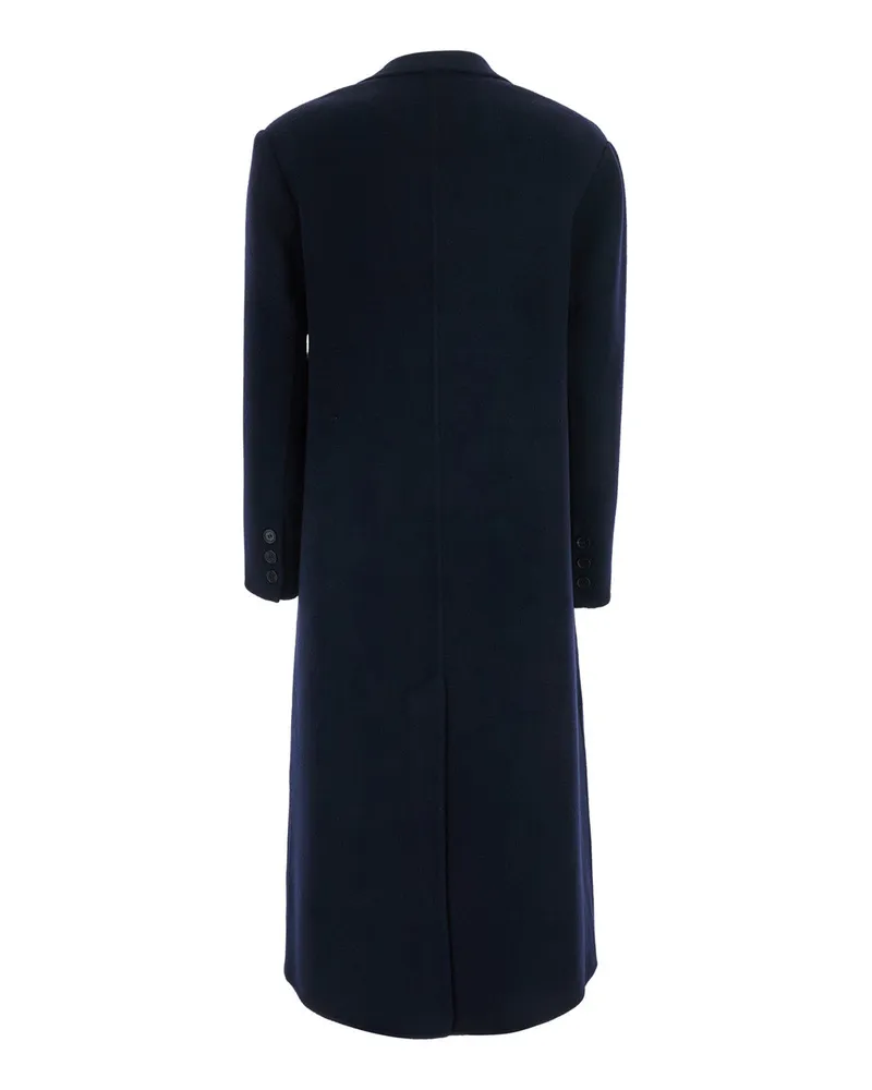 Jucca Wool-Cashmere Double-Breasted Coat — Navy Navy
