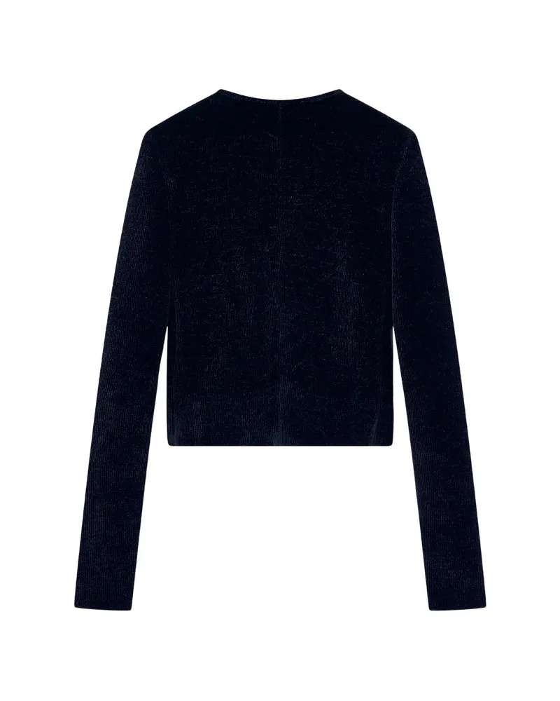 Giorgio Armani Ribbed Chenille Effect Jacket — Blue Blue
