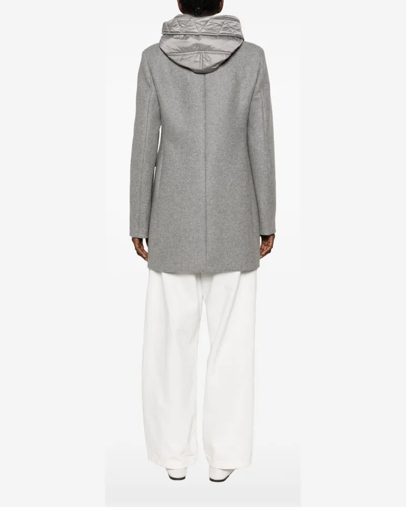 Fay Felted Wool with Quilted Hood Coat — Grey Grey