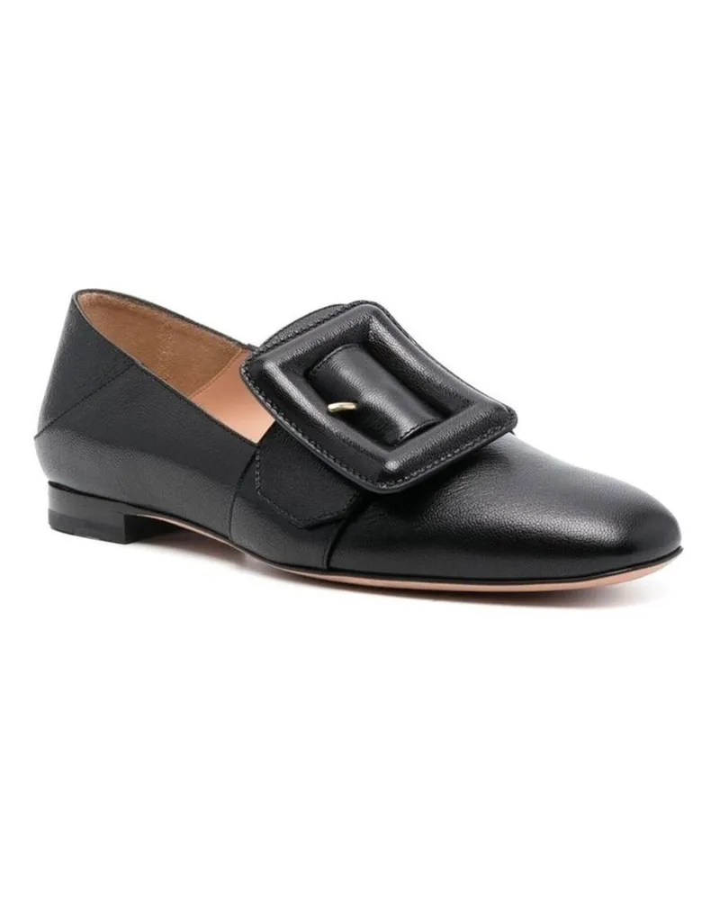 Bally Women's Black Calfskin Slip-On Loafers Black