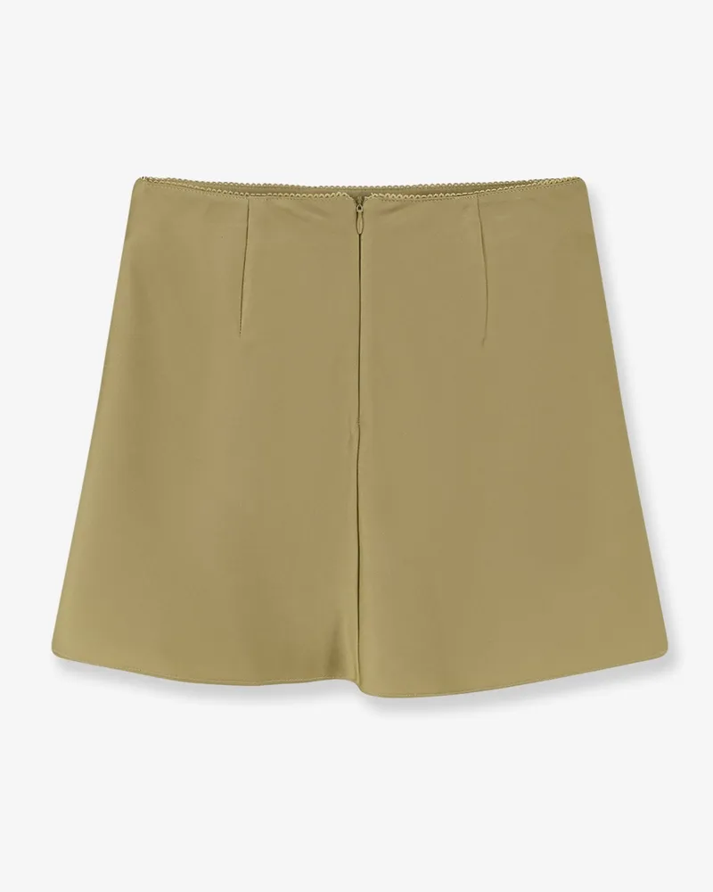 Dunst Women Satin Skirt With Internal Shorts Green Polyester Green