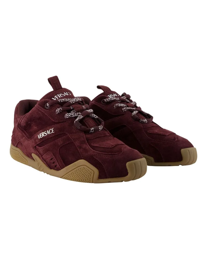 Versace Women's Trainers -  Leather Burgundy Calfskin Shoes Sneakers Burgundy