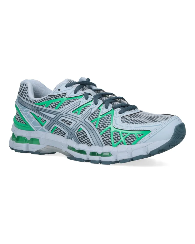 Asics Unisex Sneakers Grey Synthetic Fiber Blue