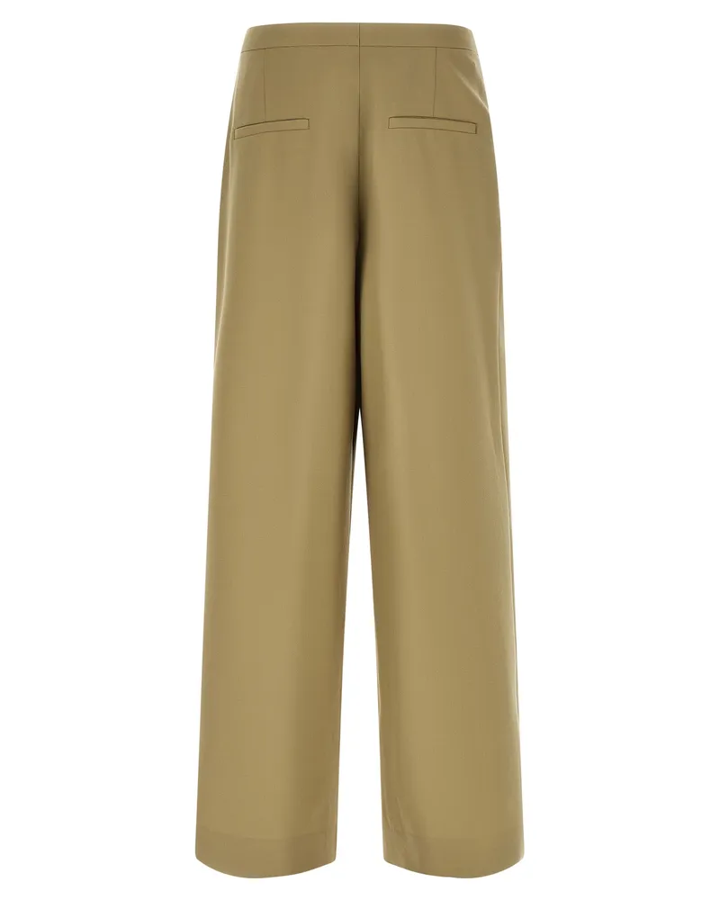 Dries van Noten Men's Bicolor Wool Casual Pants Green