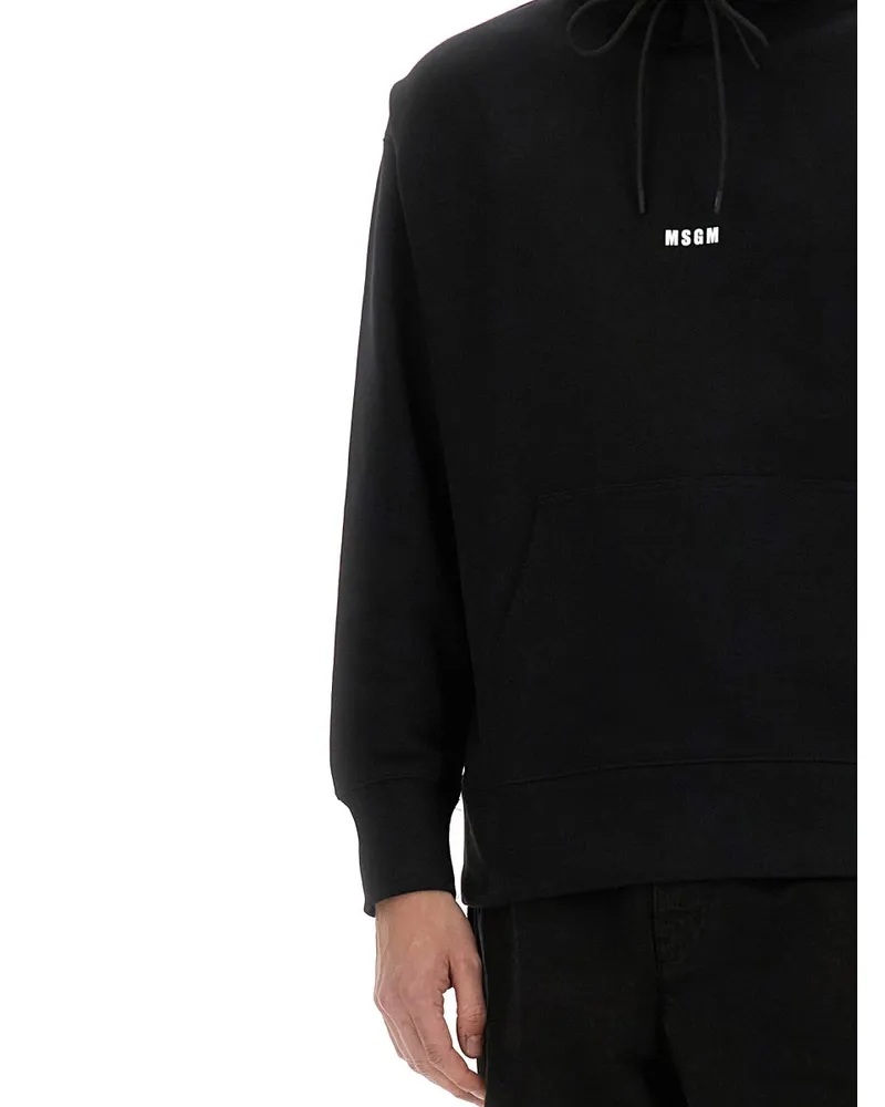 MSGM Cotton Hoodie — Black Black