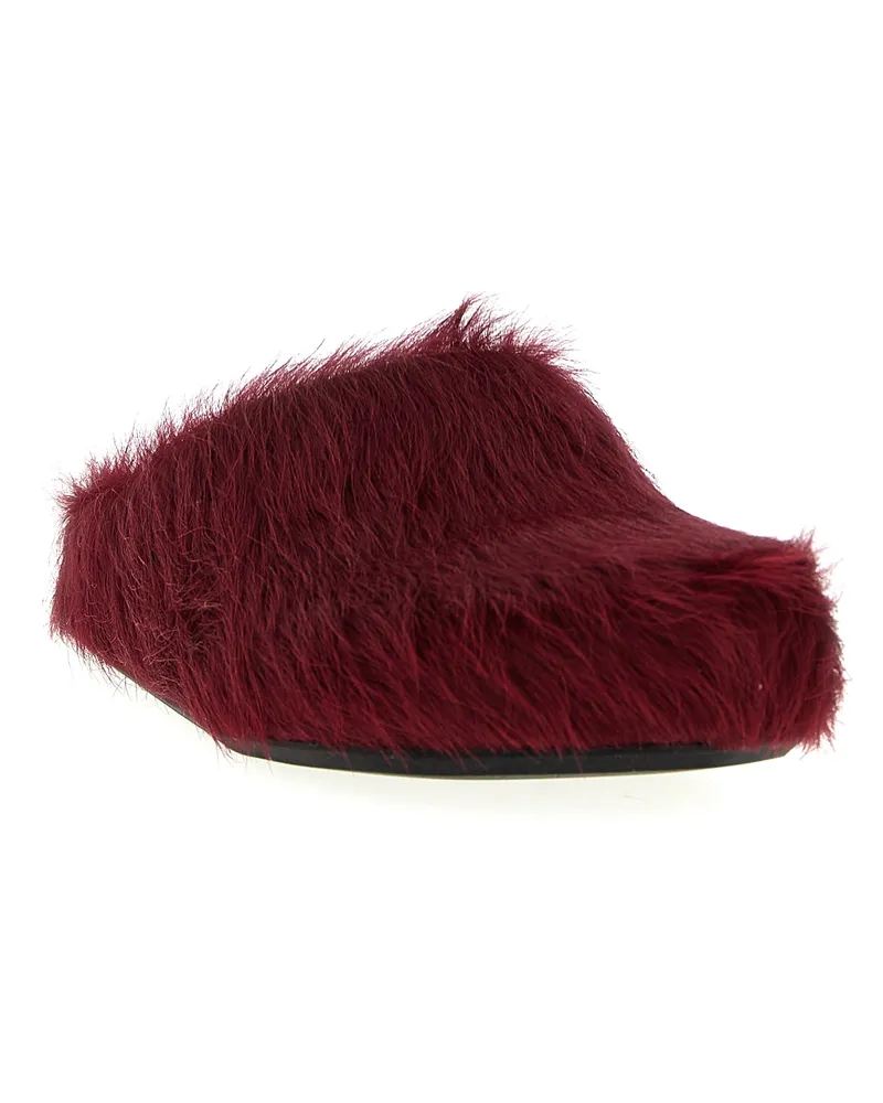 Marni Men's Bordeaux Calfskin Clogs Shoe Bordeaux