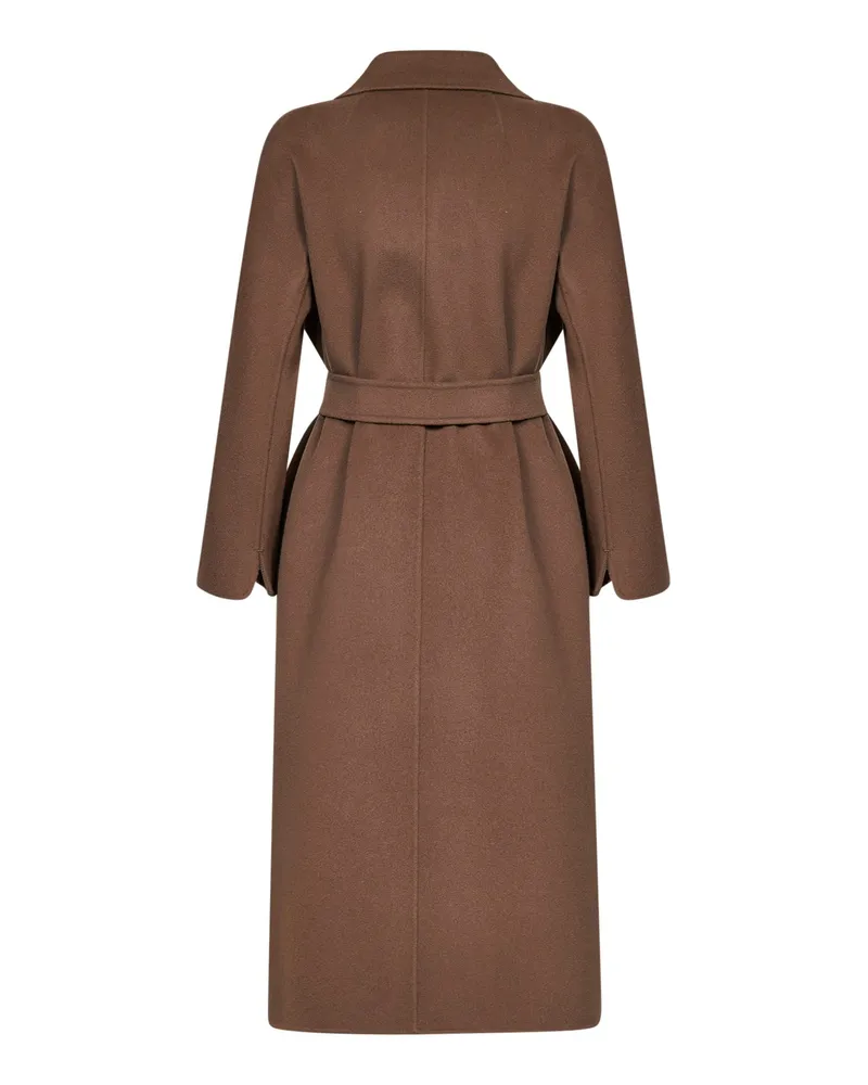Max Mara Women's Midi Coat Esturia Brown Virgin Wool Brown