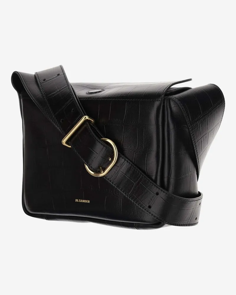 Jil Sander Women's Flap Mini Shoulder Bag Black Satchels & Cross Body Black
