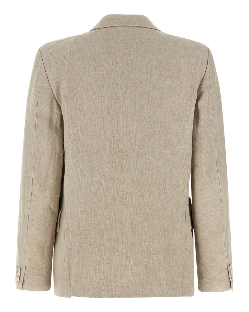 Comme des Garçons Women Beige Linen Blazer Clothing Beige