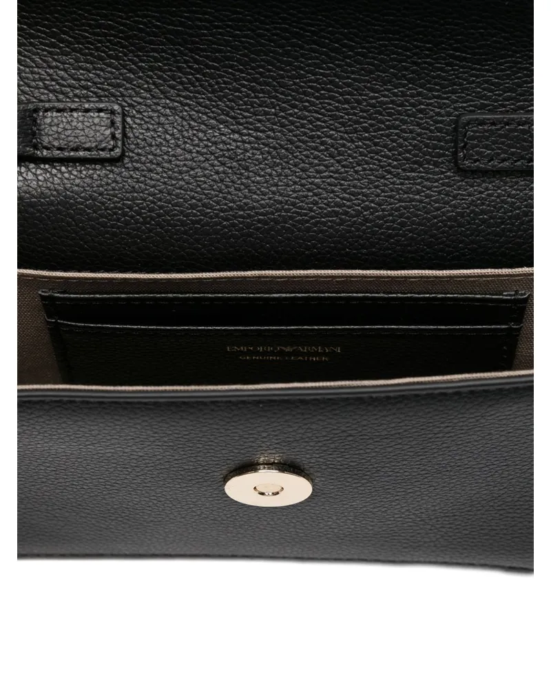 Emporio Armani Tumbled Leather Clutch — Black Black