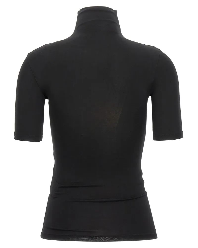OFF-WHITE Logo-Embroidered Turtleneck T-shirt — Black Black