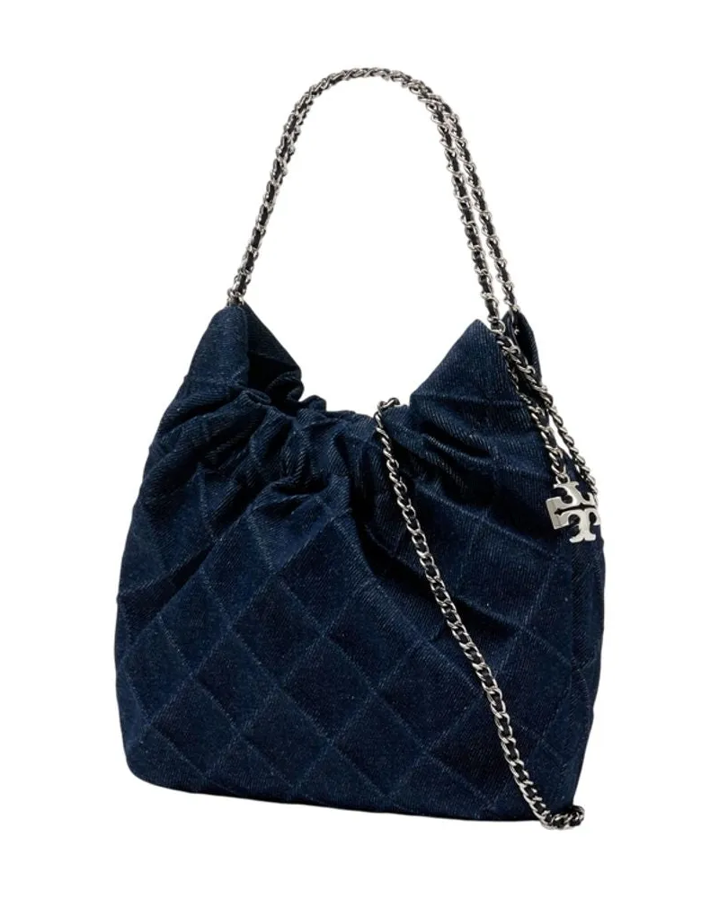 Tory Burch Women's Fleming Mini Shoulder Bag -  Denim Blue Shoulder-Hobo-Bags Navy