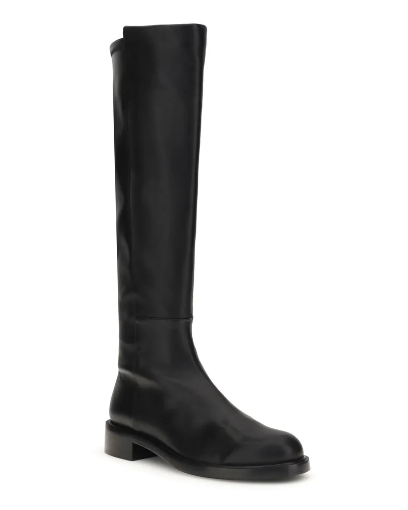 Stuart Weitzman Women's Gisele High Boots Black Calf Leather Bos Taurus Black