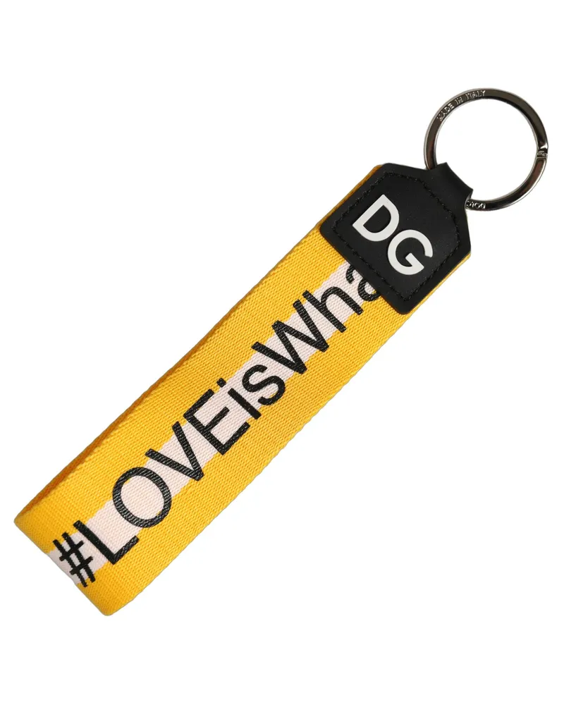 Dolce & Gabbana Women's Multicolor Logo Polyester Brass Holder Keychain Pvc Accessory Multicolor