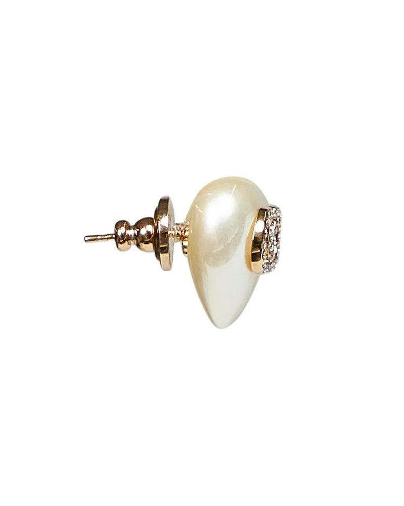 Valentino Garavani Heart-Shaped VLogo Signature Earrings — Gold Gold