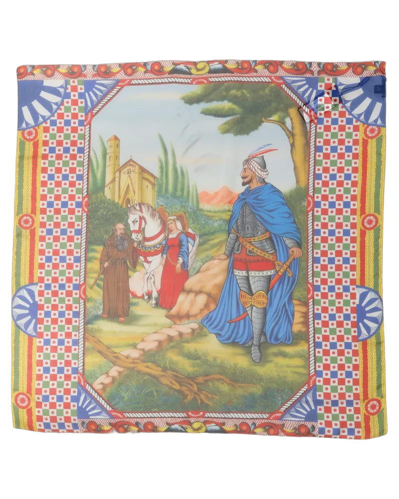 Dolce & Gabbana Silk Printed Foulard Scarf — Multicolor Multicolor