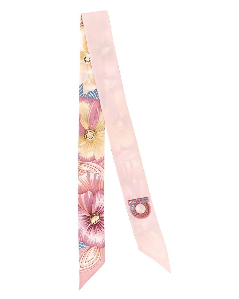 Ferragamo Women's Multicolor Silk Foulard Accessory Pink