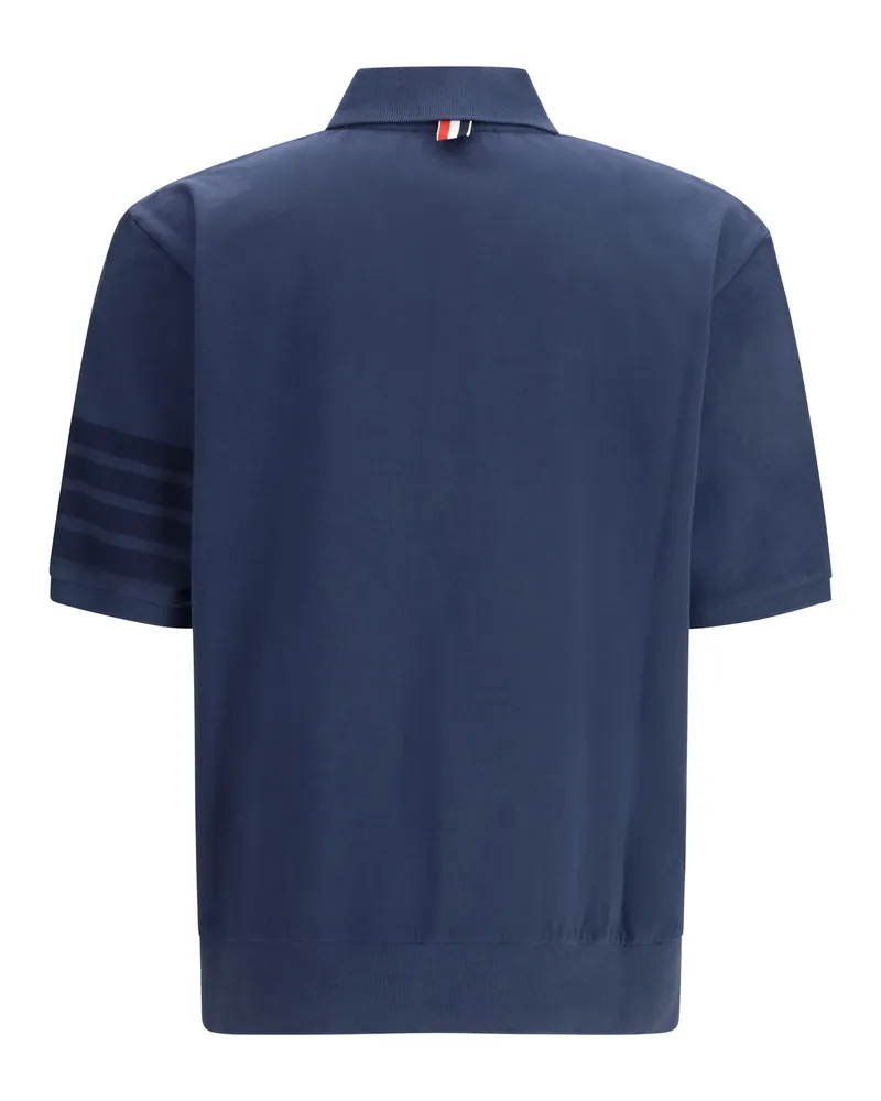 Thom Browne Men's Cotton Polo Navy Shirts T-shirts And Polos Navy