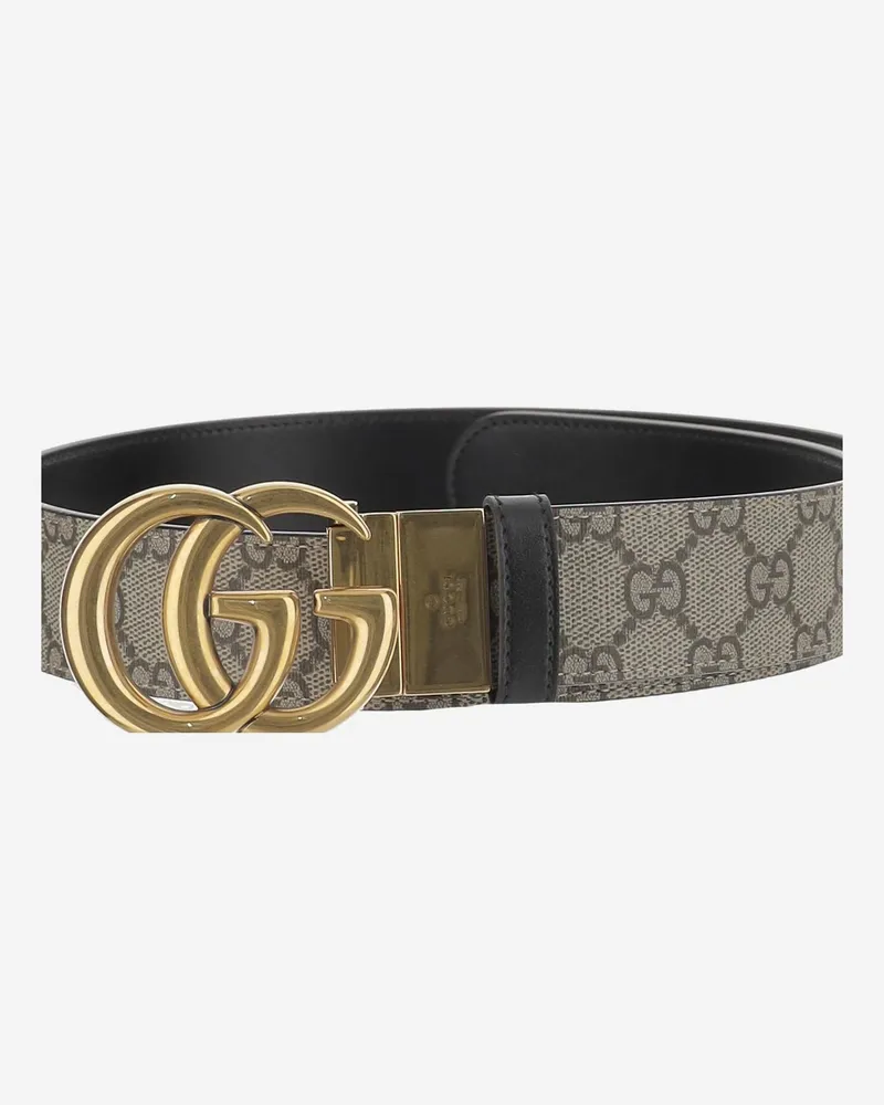 Gucci Women's Belt Gg Marmont Black Leather Polyurethane Black