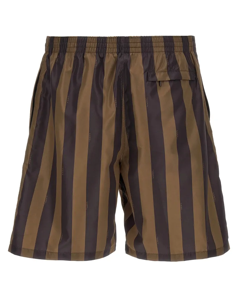 Fendi Men's Brown Polyester Swim Shorts Brown