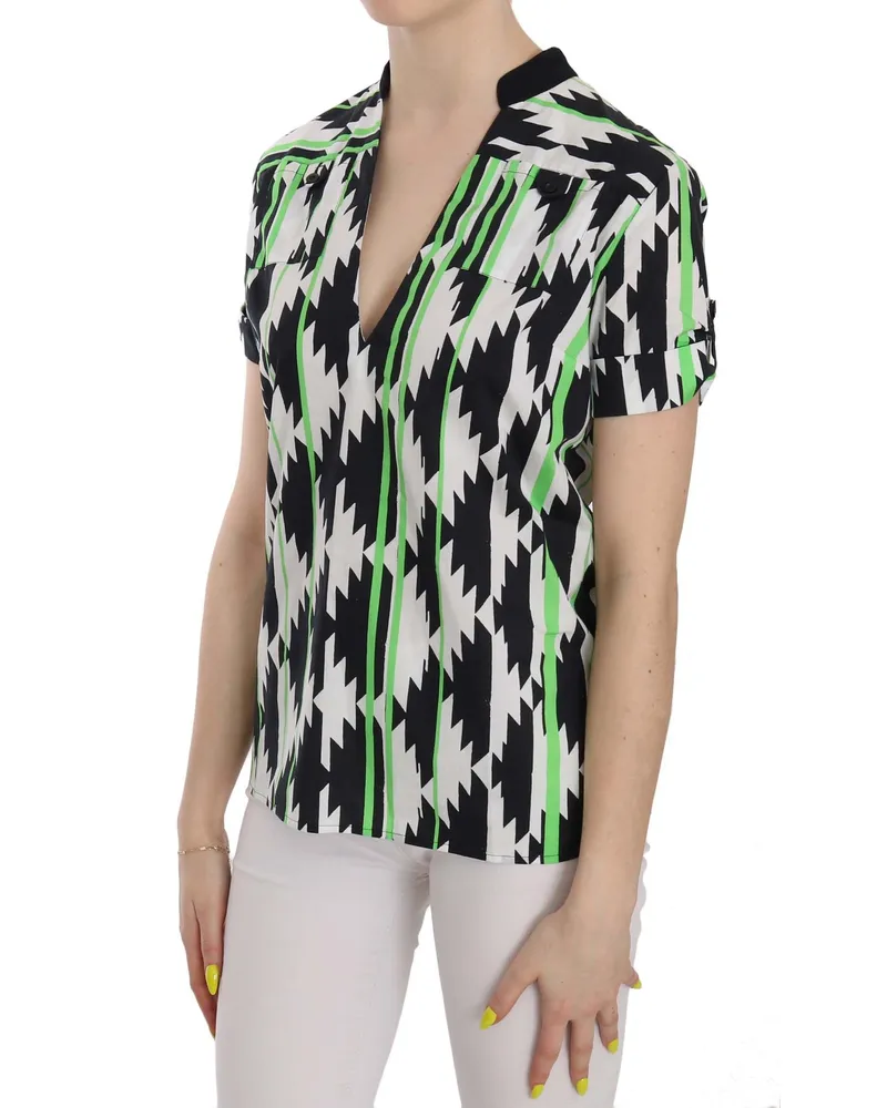 CoSTUME NATIONAL Women Multi Plunging Top Blouse Polyester Multicolor