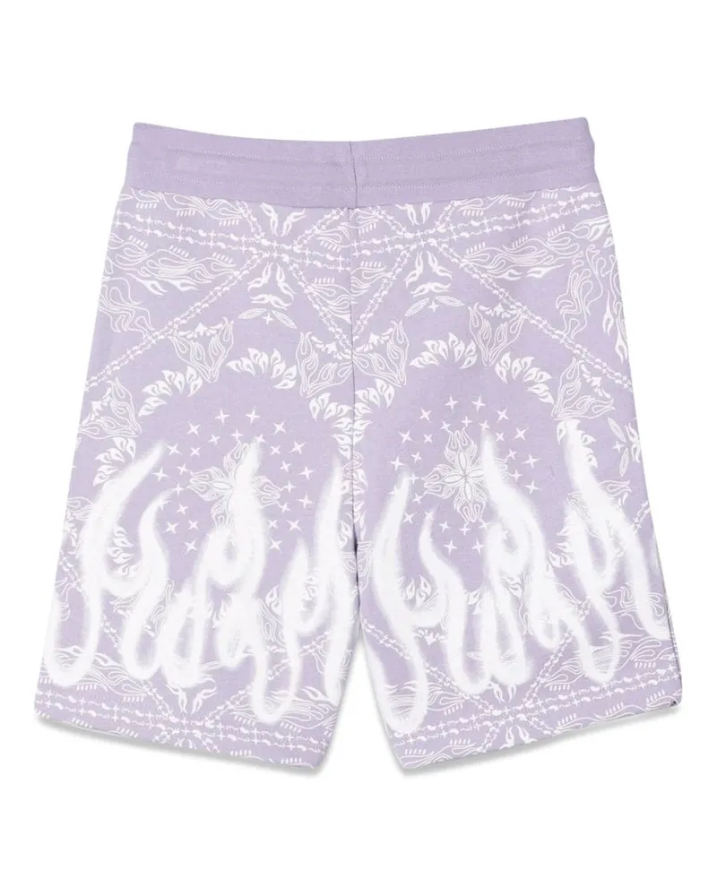 Vision Of Super Bandana-Print Cotton Shorts — Purple Purple